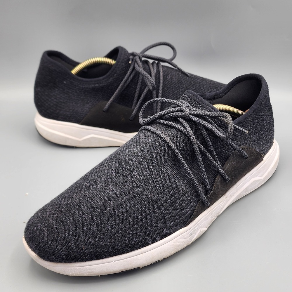 Vessi Sneakers Mens SZ 12 Black Cityscape Waterproof Knit Athletic Walking Shoes